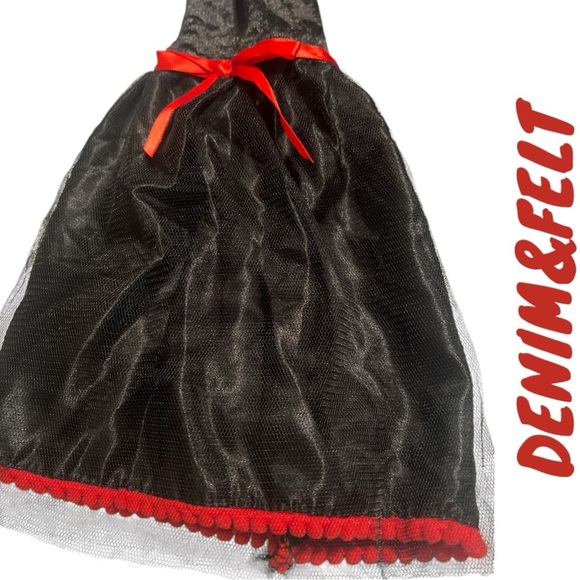 Hallow’s Eve Girls Black/Red Day of The Dead Tulled Dress Halloween Costume |NEW - Picture 7 of 9